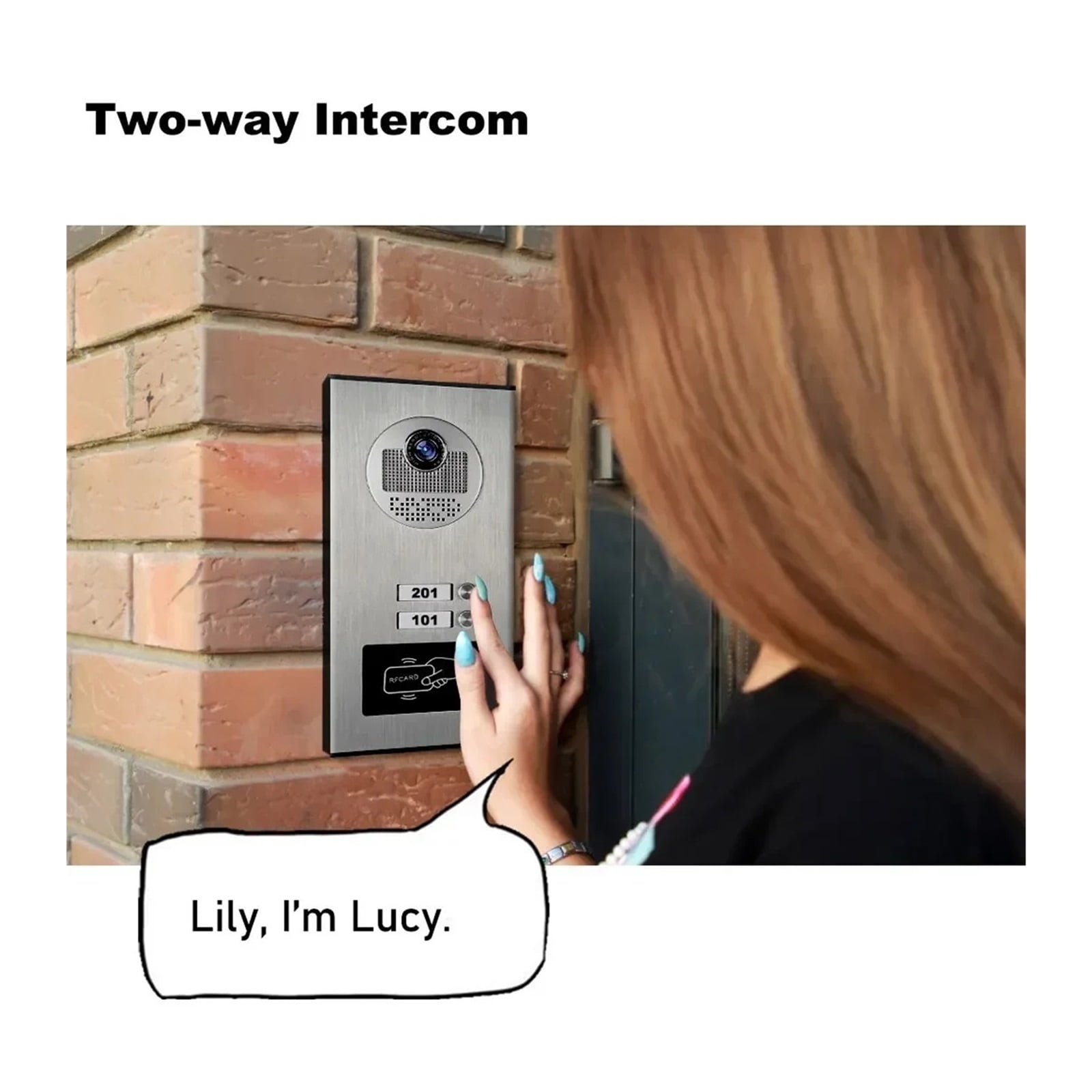 2/3/4 Unit Multi Apartments Intercom Video Doorbell With RFID Card Unlock 7inch 4Wired Video Door Phone System ,Crystal-Clear 2K