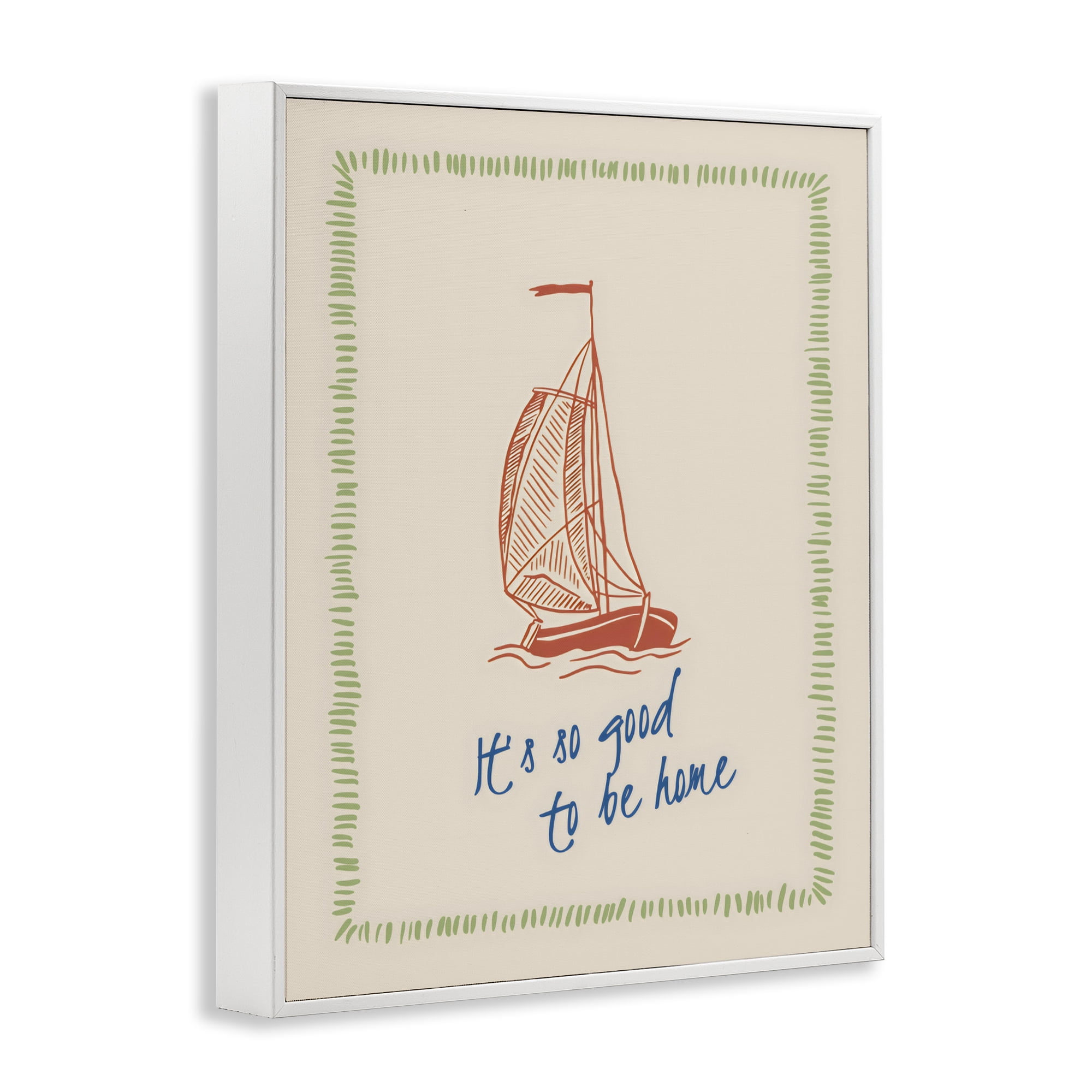 Stupell Industries Good To Be Home Sailboat White Framed Giclee Art, design by The Prints Vibe