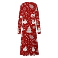thumbnail image 4 of Npasoilc Christmas Dresses for Women Long Sleeve Round Neck High Waist Draped Flowy Ruffle Hem Fall Dresses Christmas Printed Casual Loose A-Line Midi Dresses, 4 of 5