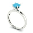 thumbnail image 2 of Solitaire Engagement Ring for Women - 1ct Simulated Turquoise in 14K White Gold Promise Ring, 2 of 6
