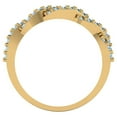 thumbnail image 5 of 0.495 ctw Wedding Band for Women - 18K yellow Gold Natural Aquamarine Stackable Eternity Ring, 5 of 6