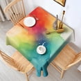 thumbnail image 2 of Colorful Tie Dye Ink Splash Pattern Square Tablecloth,Waterproof Square Table Cover,Wipeable Spillproof Washable Table Cover for Home Kitchen Party Decor 42"X42"(107x107cm), 2 of 6