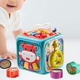 thumbnail image 3 of TISHITA Activity Cube Toy Montessori Early Development Multi Functions Baby Musical Toys Blue, 3 of 5