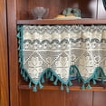thumbnail image 5 of Handmade Crochet Curtain Tiers Rustic Boho Curtain Valance for Cafe Kitchen Window Farmhouse Room Divider Rod Pocket Hollow Lace Curtains, 5 of 7