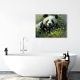 thumbnail image 5 of Acheng Panda Canvas Wall Art Animal Pictures Wall Decor Cute Panda Painting Print Kids Room Bedroom Bathroom Decor Frame 20x16inch, 5 of 6