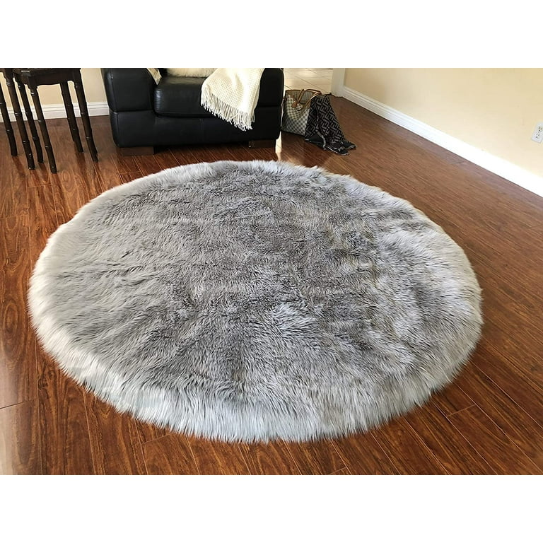 Faux Fur Supersoft Lush Oval Rug