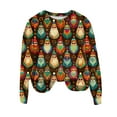 thumbnail image 5 of TTUHYWXI Women's Vintage Colorful Christmas Tree Print Sweatshirt Santa 3D Ugly Christmas Sweater for Women Gift (Brown, XXL), 5 of 6