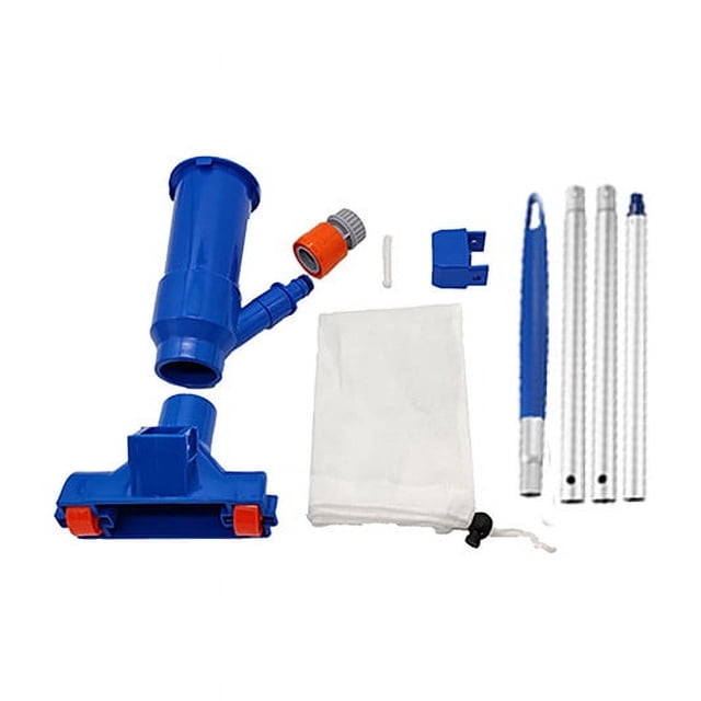 Birdeem Portable Swimming Pool Vacuum Cleaner Leaf Rake Mesh Frame Net Skimmer Cleaner Swimming Pool Tool with 5 Assembly Rods