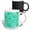 Multicolor, variant on 3drose, Retro Modern White Squares on Green Turquoise, 11oz Magic Transforming Mug