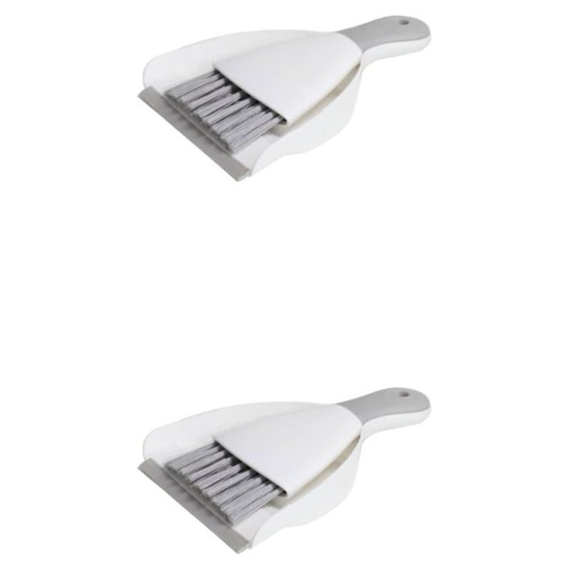 Juego de recogedor de escoba Bewildely ligero y eficaz Gris Blanco 75×44.5×45cm 2Conjunto