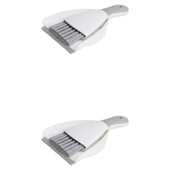 Juego de recogedor de escoba Bewildely ligero y eficaz Gris Blanco 75×44.5×45cm 2Conjunto