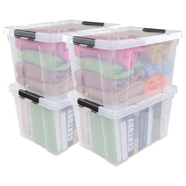 4 Pack Christmas Storage Totes with Lids Red Green 18 Gallon 72 Quart Organization Bins 25.50 x 17.00 x 15.25