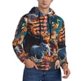 thumbnail image 2 of Kdxio Whimsical Animal Spiral Print Mens Casual Hooded Collar Drawstring Hoodies Pullover Sweatshirts Casual Long Sleeve Shirts-Medium, 2 of 7