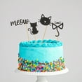thumbnail image 4 of 24 Pcs Cat Cake Insert Birthday Party Decorations Themed Pick Cupcake Toppers Animal Dessert Embellishments Black Cakes, 4 of 6