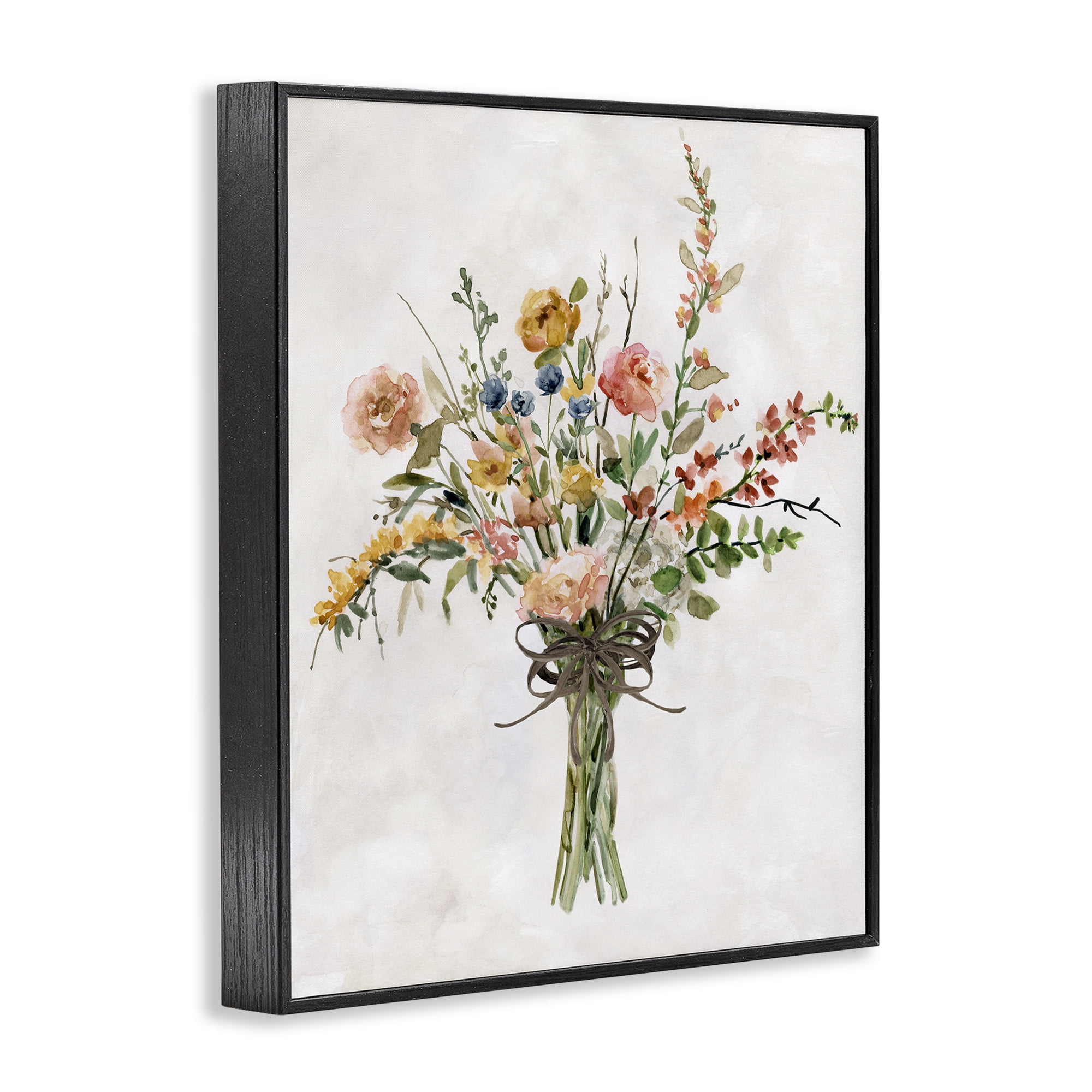 Stupell Industries Charming Bright Bouquet Botanical & Floral Painting Black Framed Art Print Wall Art, 11 x 14