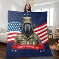 thumbnail image 2 of Happy Father's Day Honoring Veterans Newfoundland in Army Uniform Quilt Blanket Newfie Dog Lover Gifts Cozy Comforter Throw Blanket - 13007, 2 of 5
