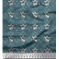 thumbnail image 1 of Soimoi Cotton Voile Fabric Floral,Bow & Chihuahua Dog Printed Fabric 1 Yard 56 Inch Wide, 1 of 1