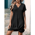 thumbnail image 2 of Vestido Informal con Cuello en V y Protección Solar, Color Negro, Talla XXL, 2 of 6