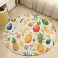 thumbnail image 5 of Various Fruits Washable Round Rug -Circle Area Rugs for Nursery Bedroom, Vintage Non Slip Non Shedding Low Pile Carpet for Living Room Coffee Table Entryway, 5 of 7