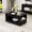 Black Woodgrain Large, variant on Coffee Table with Storage, 39" Small Center Table with Transparent Legs and Sides Storage, Farmhouse 2-Tier Coffee Tables for Living Room, Home Office, Apartment, Brown Wood Grain Finish