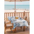 thumbnail image 2 of Outdoor Tablecloth with Umbrella Hole for Patio/Picnic/Party/Camping, Blue Coastal Octopus Waterproof Table Cloth Rectangle Table Cover Washable, Summer Ocean Sea Coral Shells (54"x 80"), 2 of 9