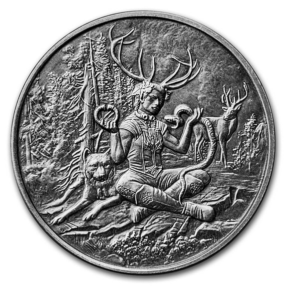 5 oz Antique Round Celtic Lore (Cernunnos)