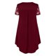 thumbnail image 5 of Moda de verano para mujer, informal, de talla grande, manga de encaje transparente, dobladillo alto y bajo, cuello redondo, vestido de columpio Pompotops  ghjkhdj12727, 5 of 5