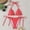 Red, variant on Women's Tropical Fruit Print Triangle Bikini Set, Adjustable Tie-Side Swimwear, 2-Piece Colorful Women's Swimwear Blue S