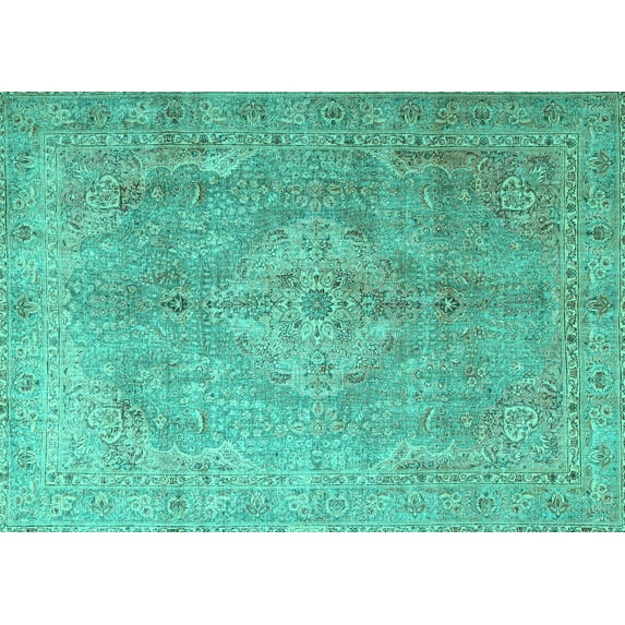 Ahgly Company Machine Washable Indoor Rectangle Persian Turquoise Blue Traditional Area Rugs, 2' x 3'