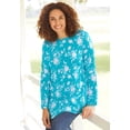 thumbnail image 3 of Woman Within Plus Size Perfect Printed Long-Sleeve Crewneck Tunic, 3 of 3