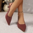 thumbnail image 3 of Dakaela Low Kittens Heels Women's Slingback Dressy Pumps Pointed Closed Toe Wedding Bride Prom Party Dress Sandals Shoes Size 6-10 Wine, 3 of 9