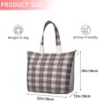 thumbnail image 4 of Brown and White Checkerboard Checkered Pattern Travel Tote Bags for Women Carry On,Large Weekender Bags for Women Travel,Multi Functional Duffle Bag for Work,Shopping,Sports, 4 of 5