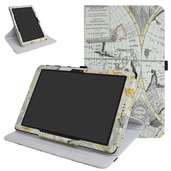 Labanema 10.0" AT&T Primetime Case, 360 Degree Rotary Stand 10.0" AT&T Primetime Cover, Anti Scratch Waterproof Protective Case for 10.0" AT&T Primetime (Map White)
