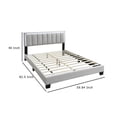thumbnail image 4 of Pemberly Row Queen Size Bed LED Headboard Tufted Light Gray Wool Upholstery, 4 of 11