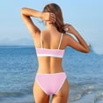 thumbnail image 7 of Women's Low Waisted Bikini Ribbed Two Piece Swimsuit Color Block Bathing Suit Women's Sports Bikini Set With Adjustable Shoulder Straps, 7 of 7
