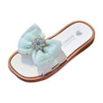 thumbnail image 5 of Mepaouo Girls Flat Sandals Square Open Toe Slides Footbed Bow Comfortable Summer Beach Slippers, 5 of 6