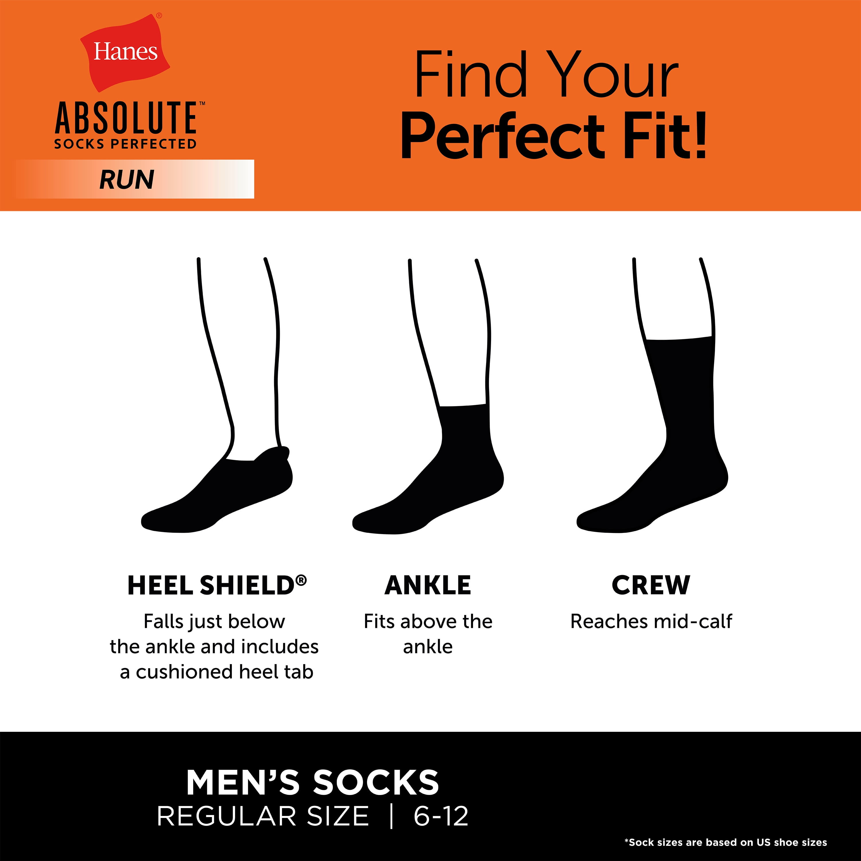 Hanes Mens Absolute Run Comfort Cushioned Ankle Socks, 3-Pairs