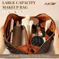 thumbnail image 2 of SUOSDEY 2 in 1 Crossbody Makeup Bag,Large Capacity Luxury Leather Cosmetic Bag for Travel, 2 of 7
