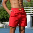 thumbnail image 4 of Aayomet Workout Shorts Men Men's Summer Printed Beach Short Casual Loose Fashion Daily Shorts Loose Tether Pocket Board Summer Soft Shorts,Red S, 4 of 5
