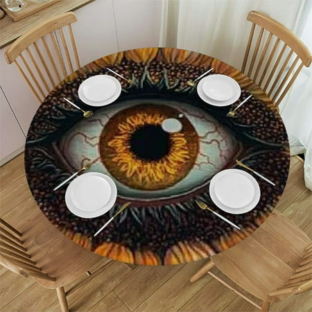 

Patifu Sunflower Round Tablecloth Stain-Resistant Washable Indoor Outdoor Restaurants Weddings Parties 100% Polyester Outdoor Fitted Tablecloth 31 -35