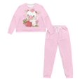 thumbnail image 5 of FOR U DESIGNS Strawberry Cow Women's Long Sleeve Drawstring Pajamas Set 2 Piece Size S Sleepwear Long Crew Neck Tops and Pants for Women Nightwear Jogger Loungewear, 5 of 6