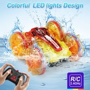 UUGEE Remote Control Cars, RC Car Boat Toys for Boys Kids, 2.4GHz 4WD Gesture 360° Rotating Drift Amphibious RC Stunt Car with LED Lights, Christmas Birthday Gifts for 8+ Year Old