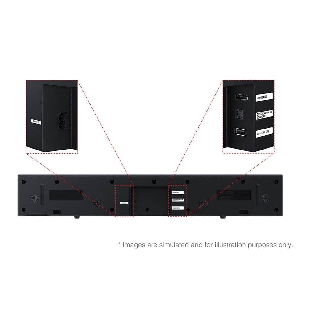 Samsung B-series HW-B400F 2.0 Channel Soundbar with Built in Subwoofer Black