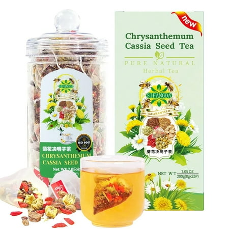 SIFANGDA Liver Detox Tea - Chrysanthemum Cassia Seeds Tea Bags - Nourishing Liver Herbal Tea 7.05oz/200g(8g x 25P)