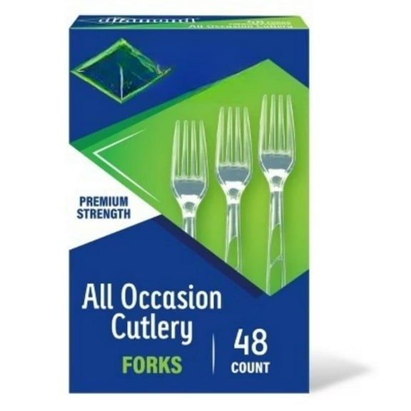 Diamond All Occasion Clear Disposable Forks - 48ct