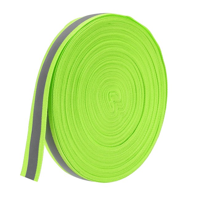 Unique Bargains Bande Réfléchissante, 25mm x 24Yards Bande Réfléchissante pour Vêtements Imperméables, Vert Fluorescent
