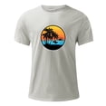 thumbnail image 4 of Fnnxeal Mens Blue Sunset Palm Tree Graphic Tee Summer Beach Vacation Shirt Retro 80s Streetwear Soft Cotton Casual Short Sleeve,Size 2XL, 4 of 5