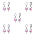 thumbnail image 1 of Sonducket 1 par de pendientes de aro para novia, joyería de boda, regalo personalizado, rosa Rosado 5Conjunto, 1 of 6