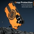 thumbnail image 6 of for Samsung Galaxy A36 5G Phone Case, [Built-in Strong Magnet] [Built-in Invisible Stand] [Heavy Duty Drop Protection] Shockproof Rugged Protective Magnetic Cover, for Galaxy A36 5G, Orange, 6 of 7