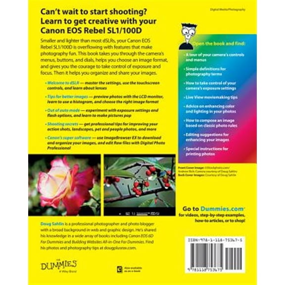 Pre-Owned Canon EOS Rebel Sl1/100d for Dummies (Paperback) 1118753674 9781118753675
